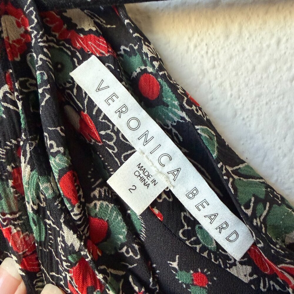Veronica Beard Ballard Floral One Shoulder Mini Dress Size 2 - Picture 4 of 7